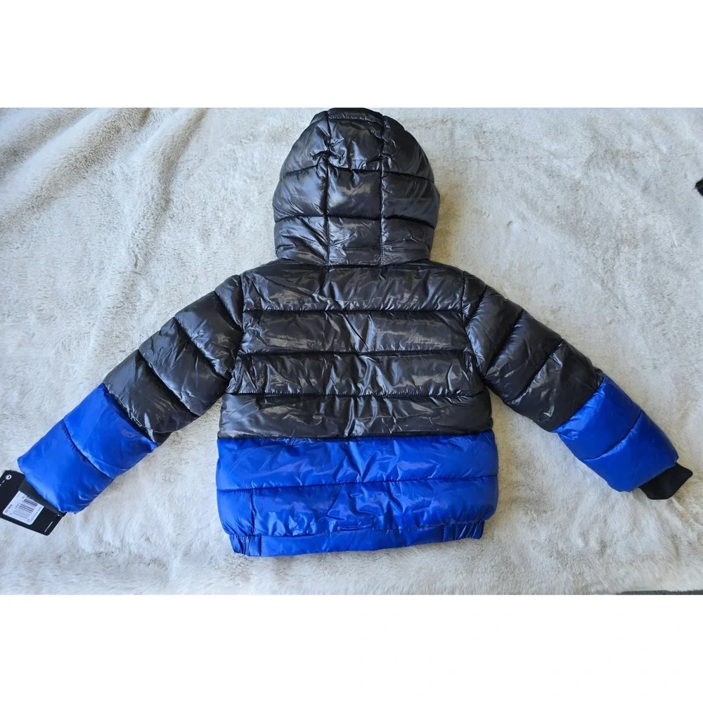 Nike Boys Puffer Jacket Winter Coat Dark Smoke‎ Gray Blue 3T NEW - Picture 3 of 10